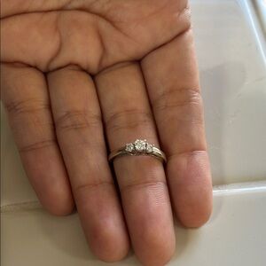 Zales 14k White Gold with Trio of Diamonds